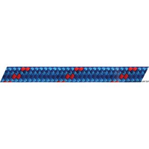 Cordage Osculati double tressage 6mm bleu et traceur rouge