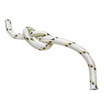 Cordage Osculati double tressage 6mm blanc et traceur jaune et bleu