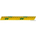 Osculati Polyester 6mm double braided rope yellow with green tracer